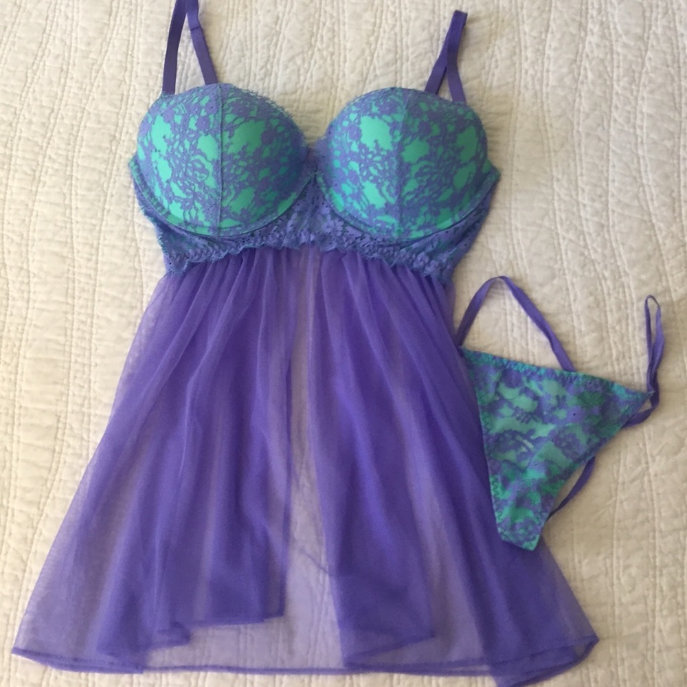 Pretty Purple Victoria’s Secret Babydoll Like New